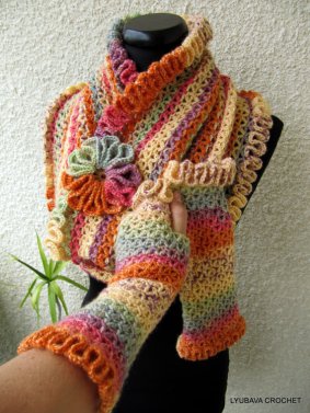 crochet scarf pattern "Happy Autumn Colours"