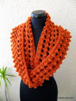 chunky crochet scarf pattern Infinity Orange