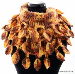 crochet leaves scarf crochet pattern